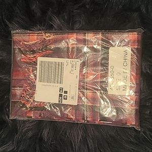 Pink and navy blue scarf with fringe new